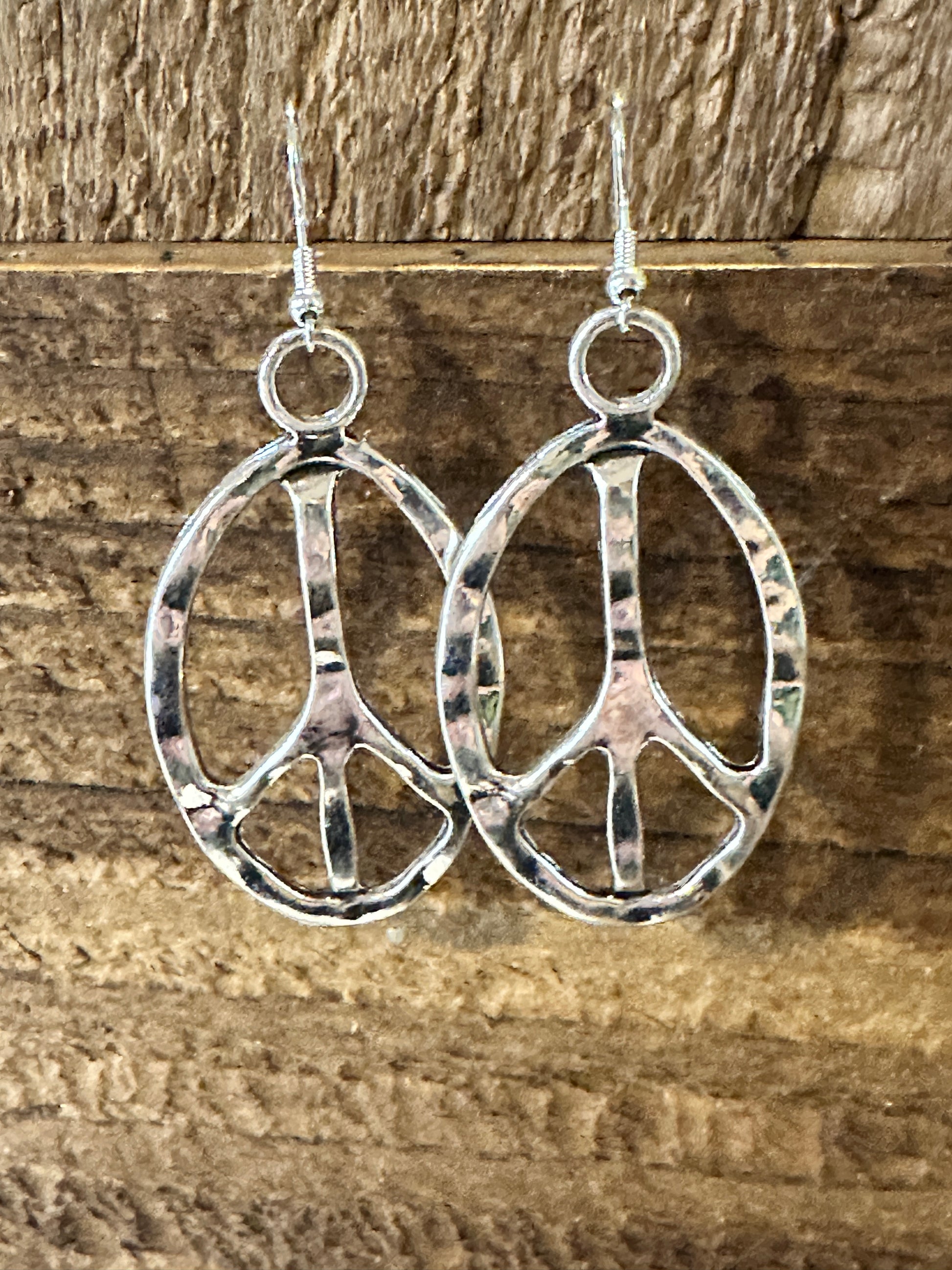 Boho Vintage Hippie Peace Sign Dangle Wire Earrings, Silver Plated, Gift BoxBoho Vintage Hippie Peace Sign Dangle Wire Earrings, Silver Plated, Gift Box - Premium Drop Stud Earring from Silver Elegant - Just $19! Shop now at Silver Elegant