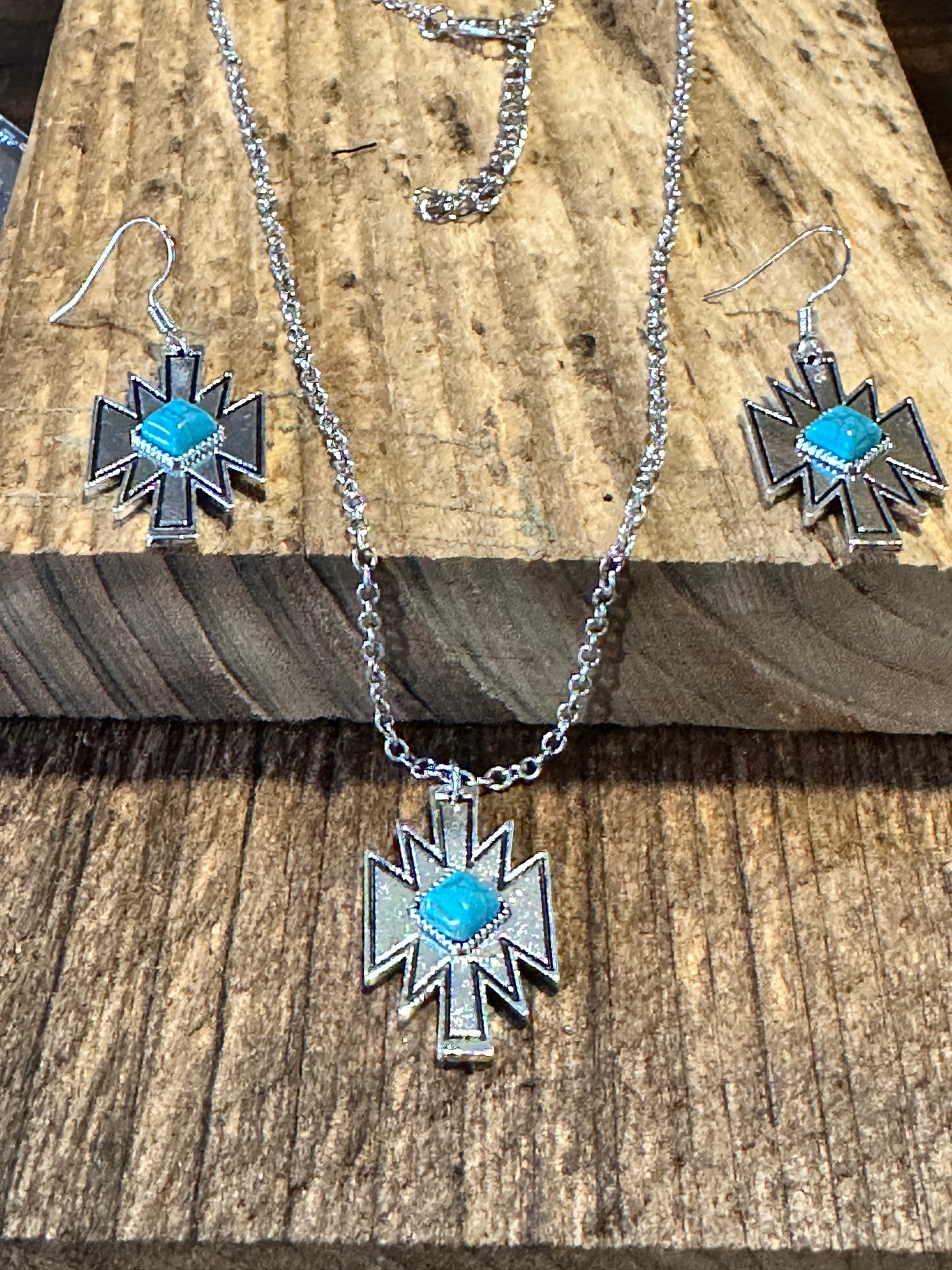 Boho Vintage Native American Navajo Necklace Earring Set, Turquoise Stone, Gift BoxBoho Vintage Native American Navajo Necklace Earring Set, Turquoise Stone, Gift Box - Premium Drop Stud Earring from Silver Elegant - Just $29! Shop now at Silver Elegant