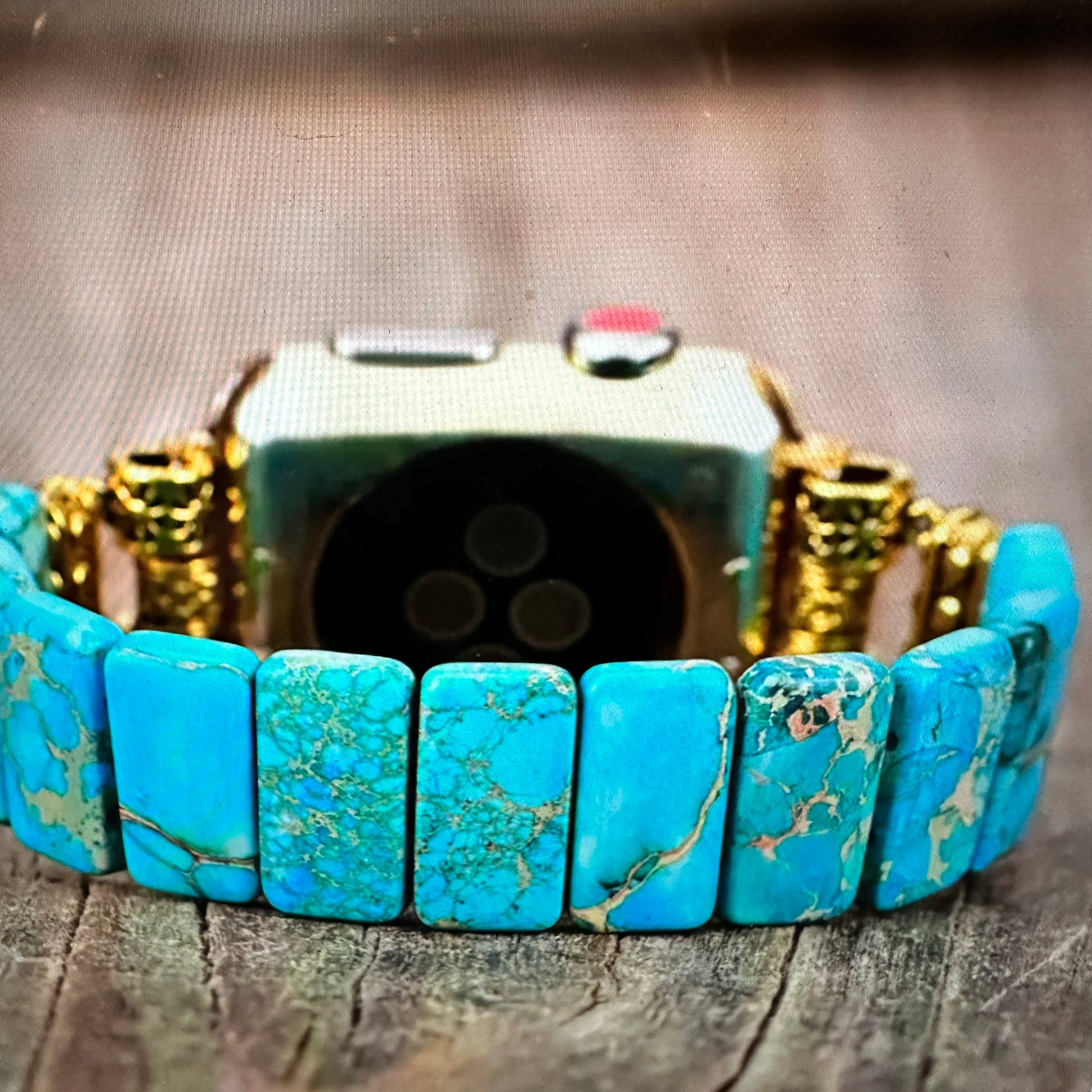 Bohemian Southwestern Turquoise Beaded Apple Watch Band, Elastic Fit, Quick Delivery, Gift Box Included - Silver Elegant