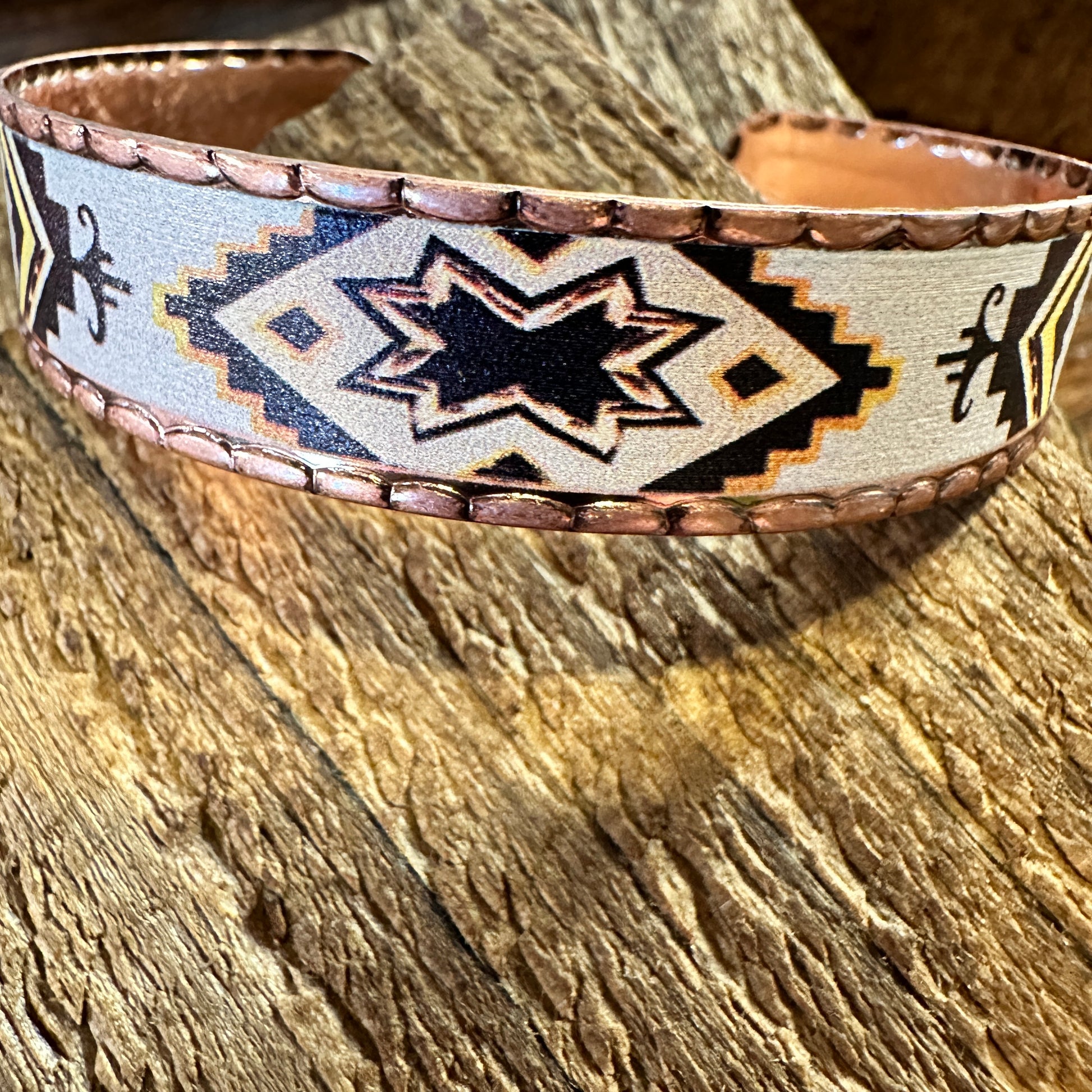 Handmade Boho Native American Navajo Copper Narrow Cuff Bracelet, Adjustable, Gift Box - Silver Elegant