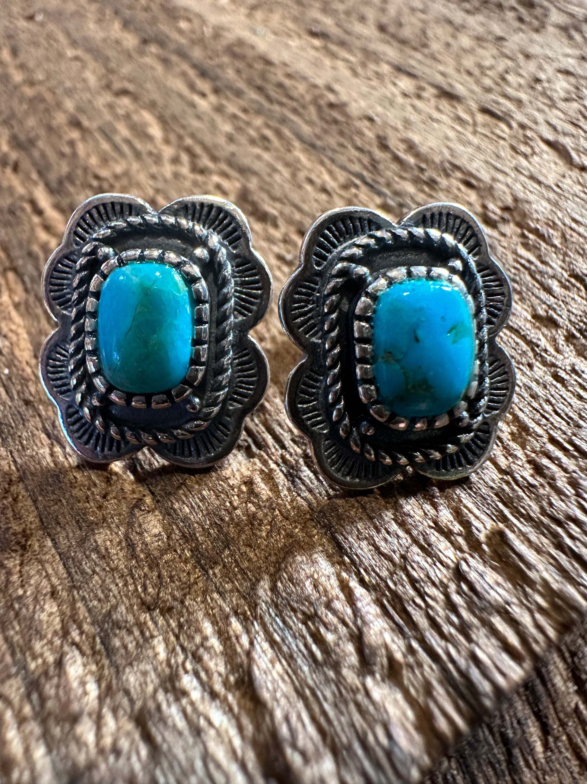 Arizona Turquoise Dreamcatcher Sterling Silver Stud Earrings, Sent in Gift Box - Silver Elegant