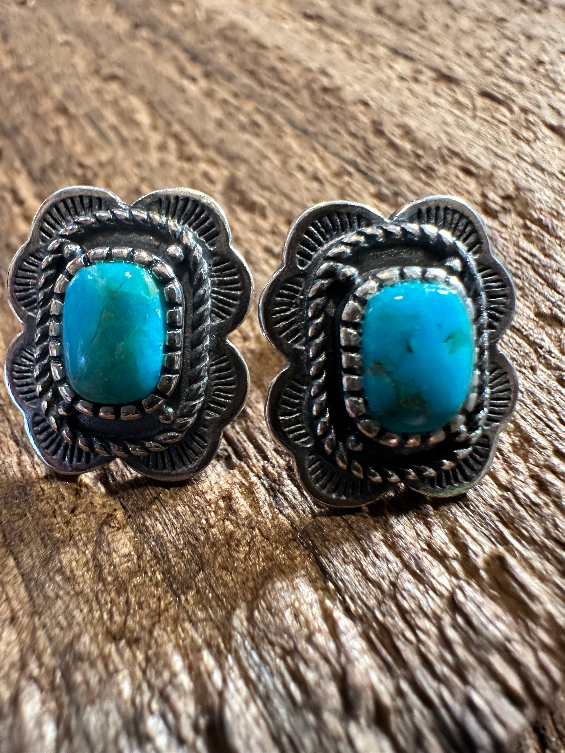 Arizona Turquoise Dreamcatcher Sterling Silver Stud Earrings, Sent in Gift Box - Silver Elegant