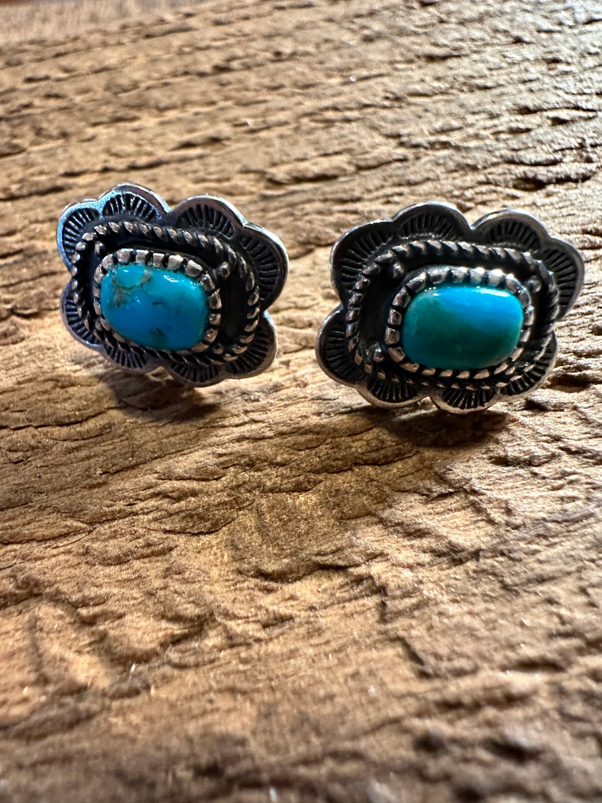 Arizona Turquoise Dreamcatcher Sterling Silver Stud Earrings, Sent in Gift Box - Silver Elegant