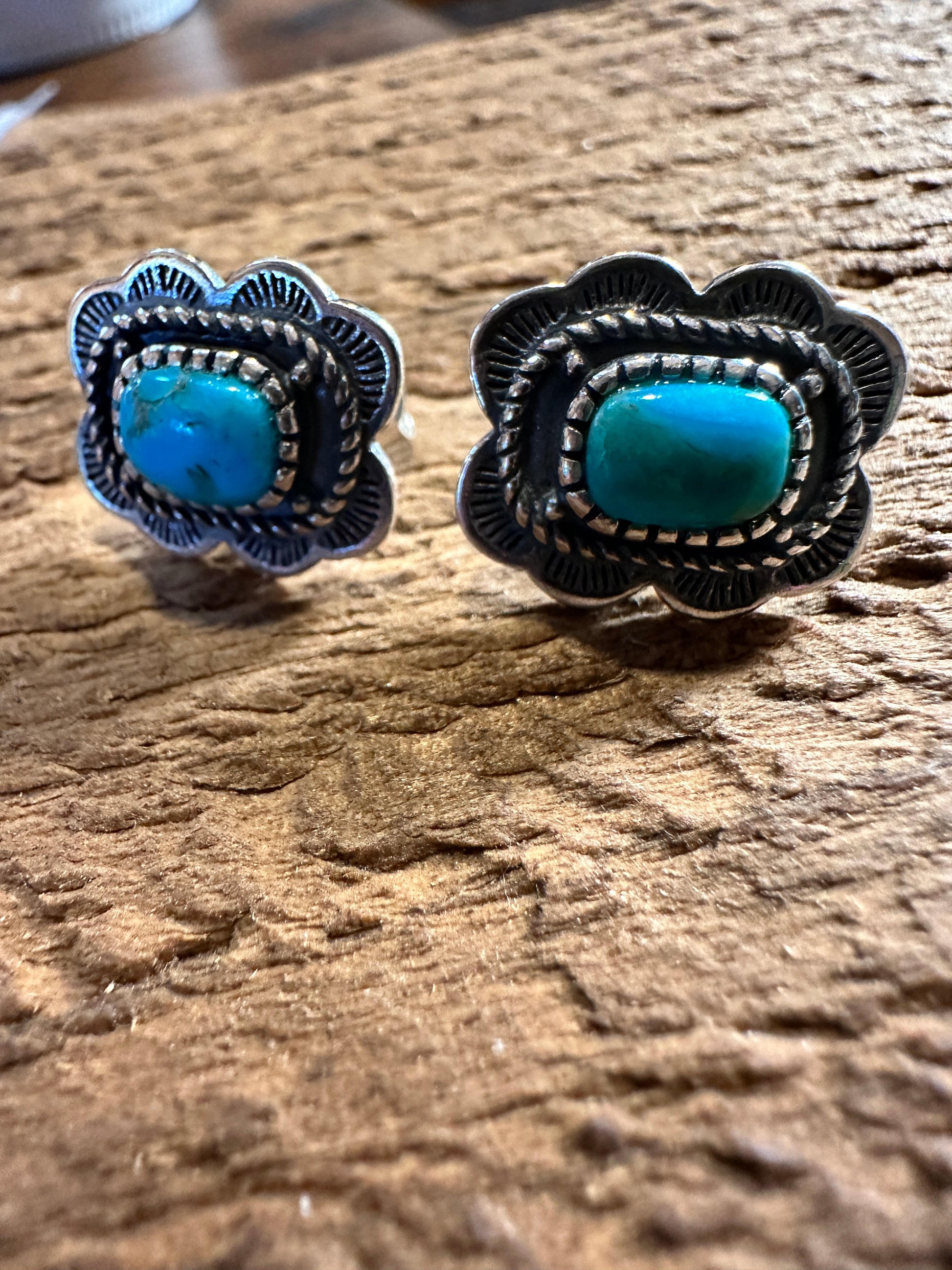 Arizona Turquoise Dreamcatcher Sterling Silver Stud Earrings, Sent in Gift Box - Silver Elegant