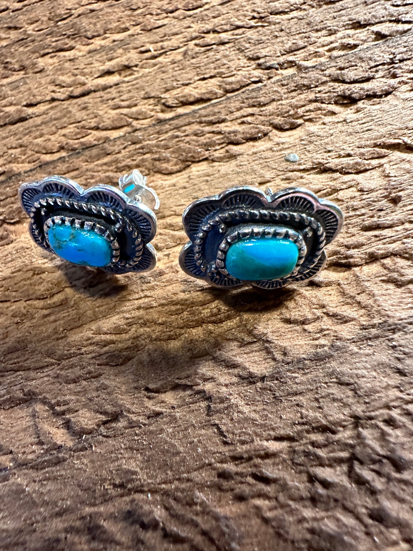 Arizona Turquoise Dreamcatcher Sterling Silver Stud Earrings, Sent in Gift Box - Silver Elegant