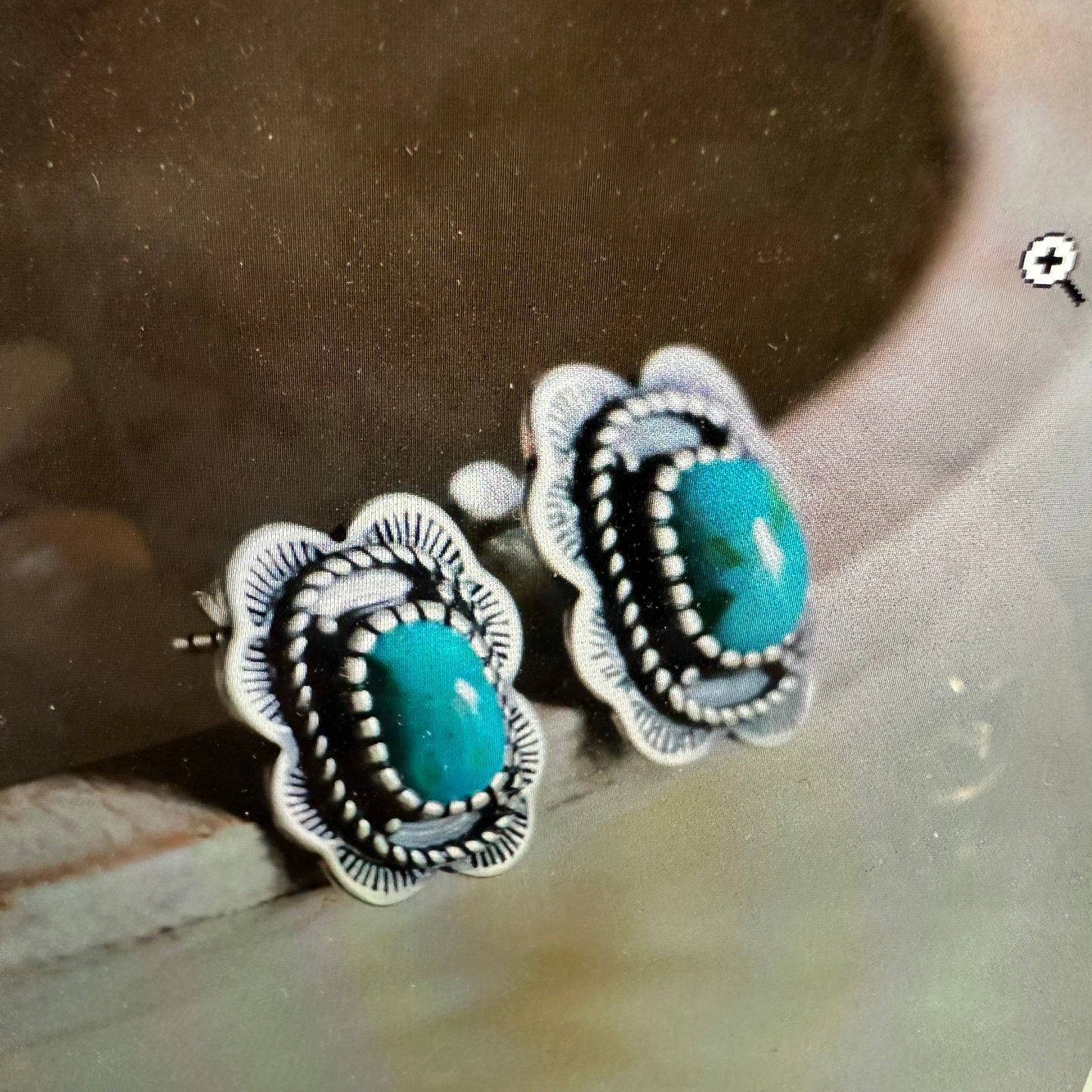 Arizona Turquoise Dreamcatcher Sterling Silver Stud Earrings, Sent in Gift Box - Silver Elegant