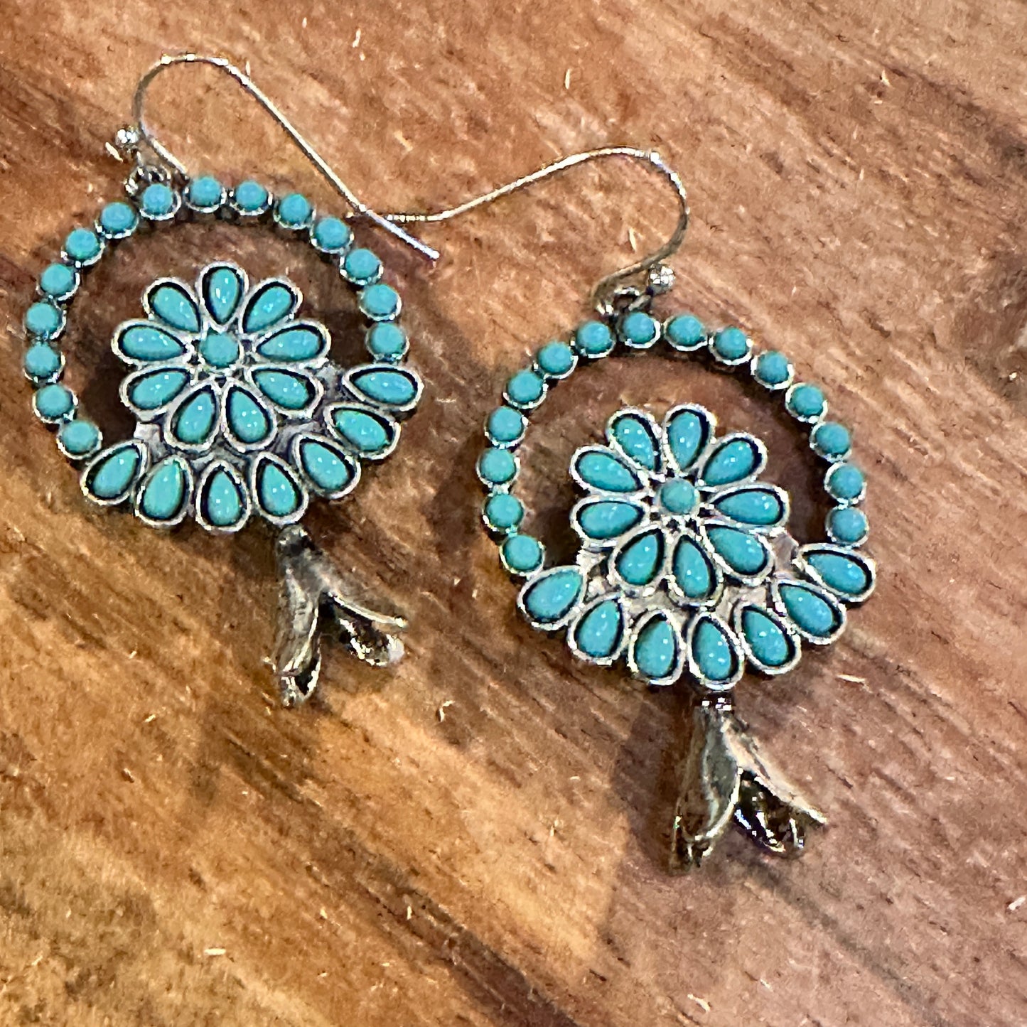 Turquoise Blossom Charm Earrings: Nature's Elegance