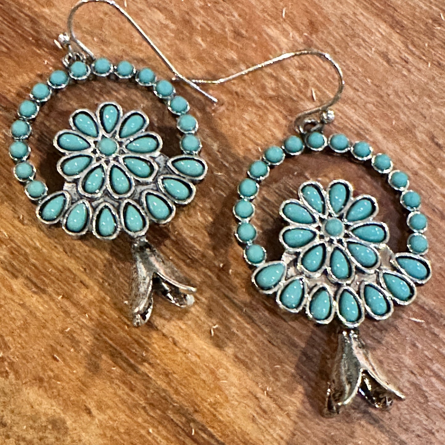 Turquoise Blossom Charm Earrings: Nature's Elegance