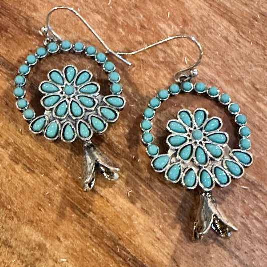 Turquoise Blossom Charm Earrings: Nature's Elegance