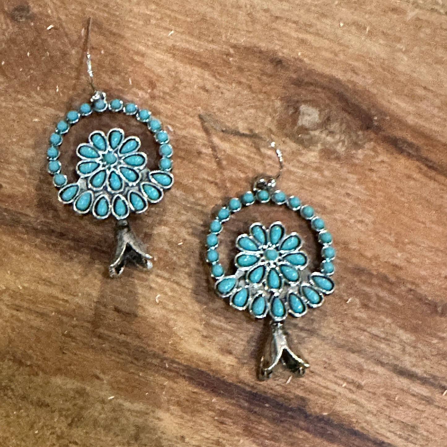 Turquoise Blossom Charm Earrings: Nature's Elegance