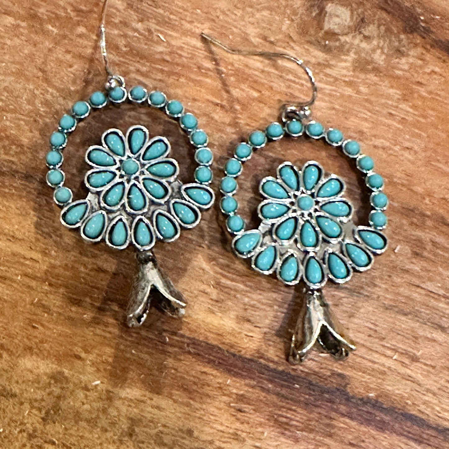 Turquoise Blossom Charm Earrings: Nature's Elegance