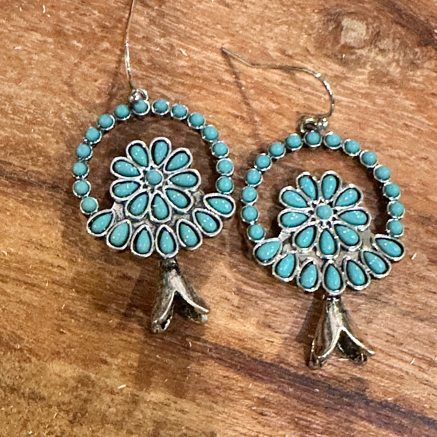 Turquoise Blossom Charm Earrings: Nature's Elegance