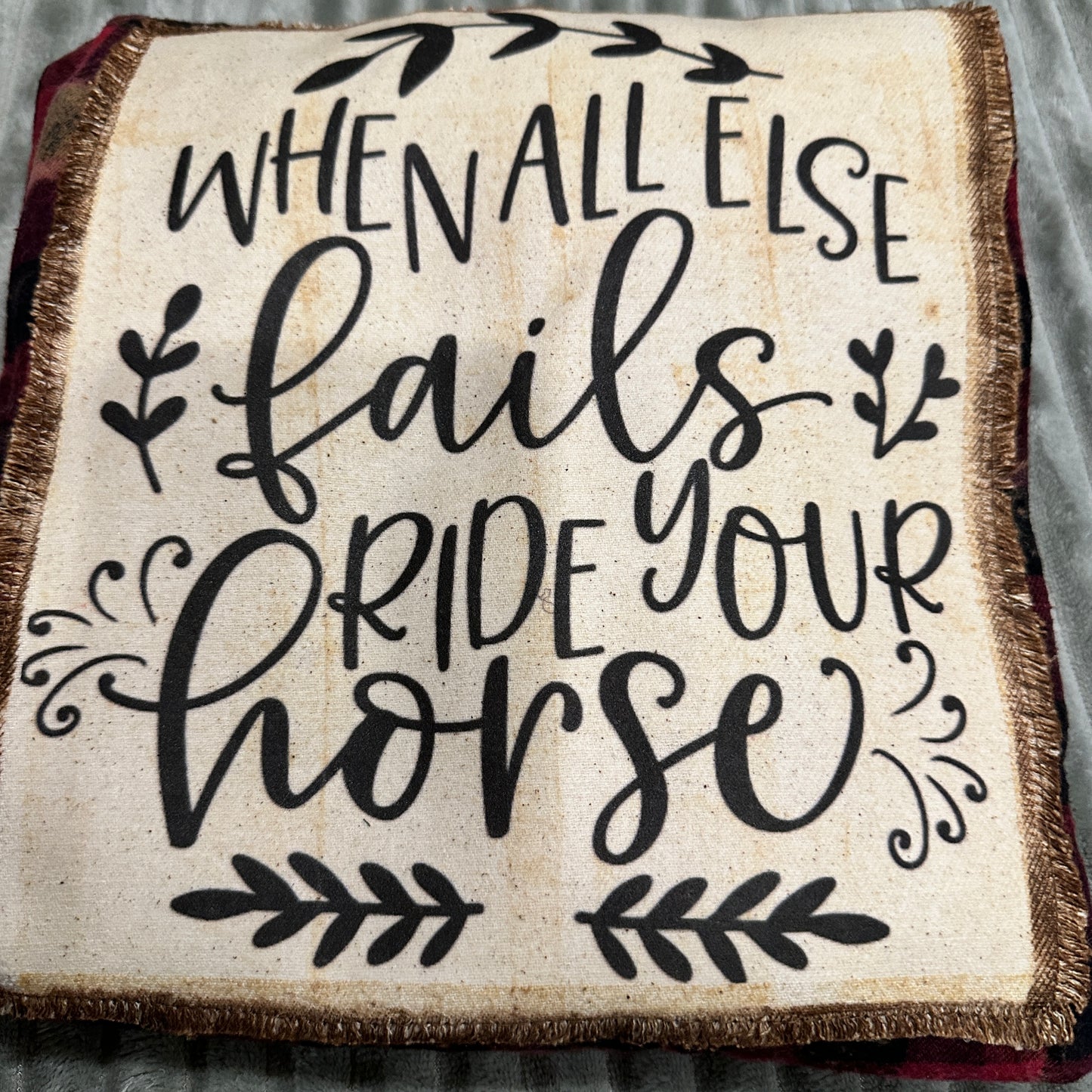 "UNIQUE FLANNEL ADVENTURE: WHEN ALL ELSE FAILS, RIDE YOUR HORSE" - CUSTOM RED TONES / XL