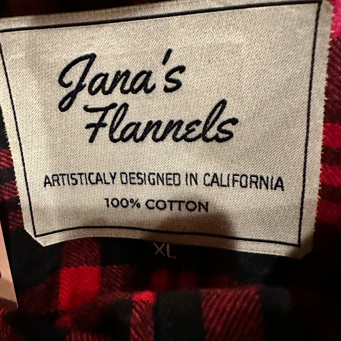American Flag Guitar Soft Acid Washed Flannel Shirt - Red Tones / XL Jana's Flannels