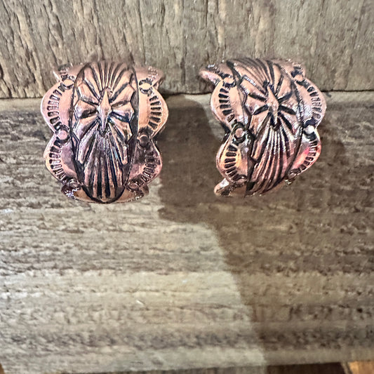 Copper Leaf Design Earrings: Embrace Western Elegance