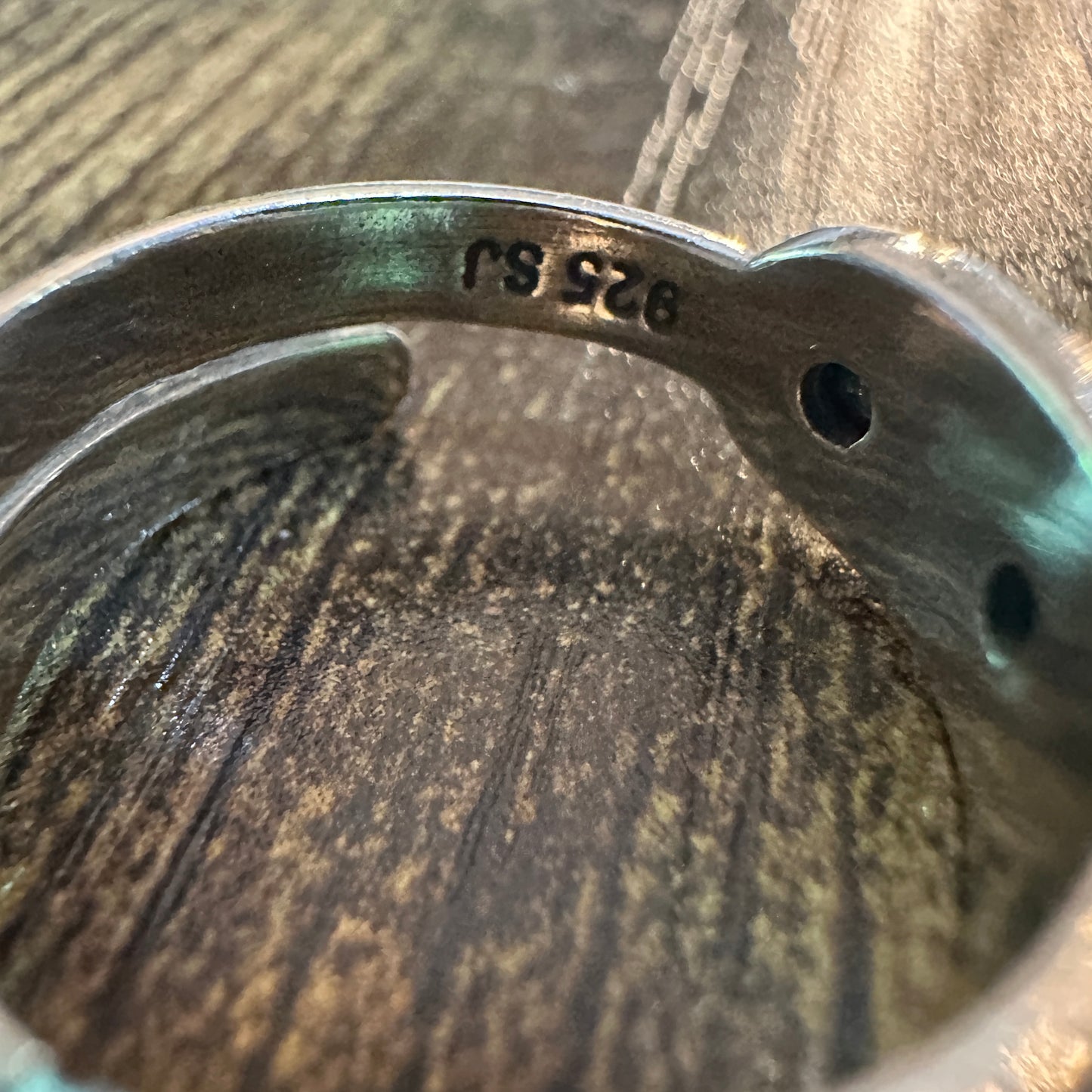 Boho Native American Turquoise Elegance  Adjustable Sterling Silver Ring Band, Gift Box