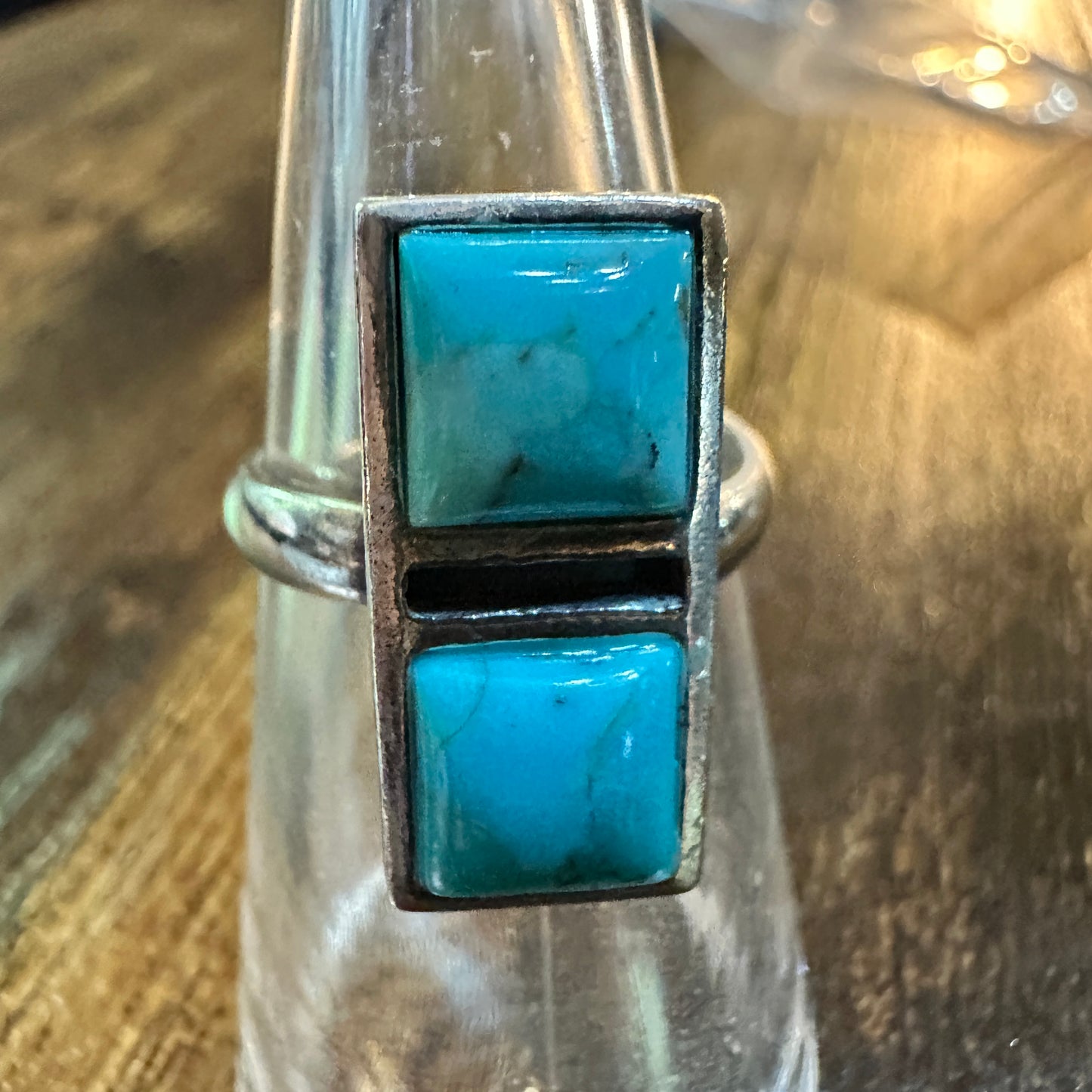 Boho Native American Turquoise Dream Sterling Silver Adjustable Ring, Gift Box