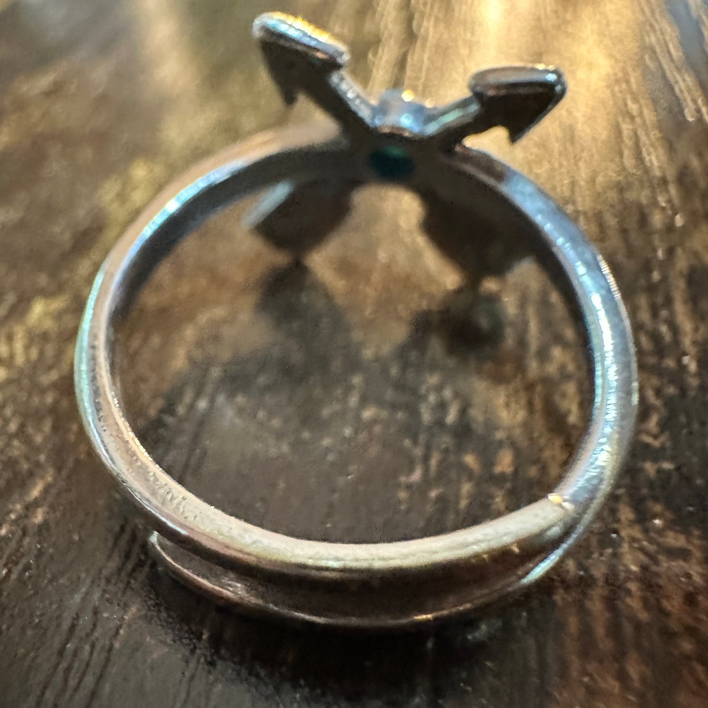 Boho Native American Friendship Arrow Adjustable Sterling Silver Turquoise Ring, Gift Box