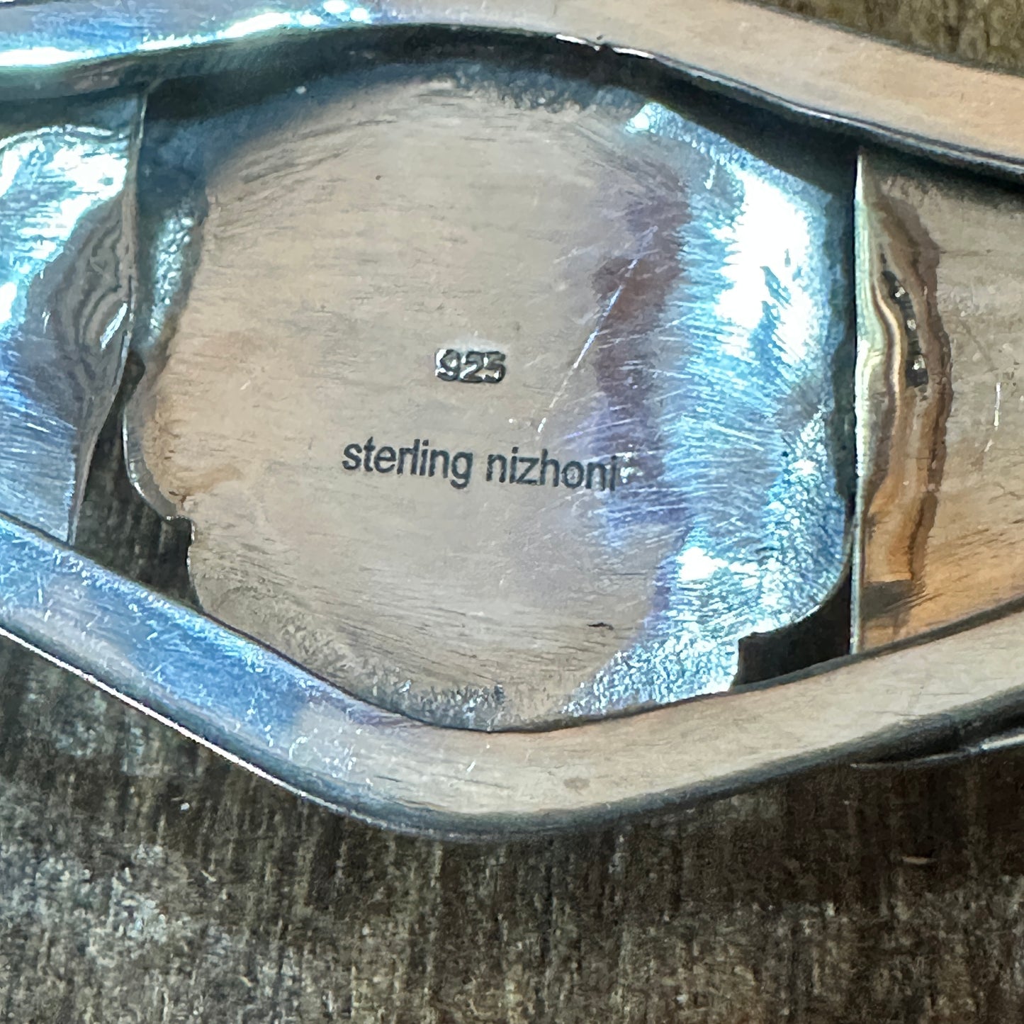 Handmade Sterling Silver Kingman Turquoise Cuff Bracelet Signed Gift Box