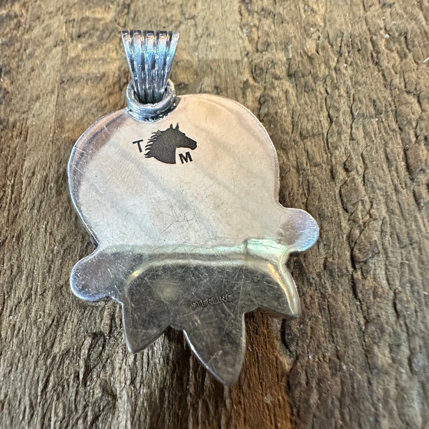 Kingman Turquoise and Pearl Sterling Silver Heart Pendant