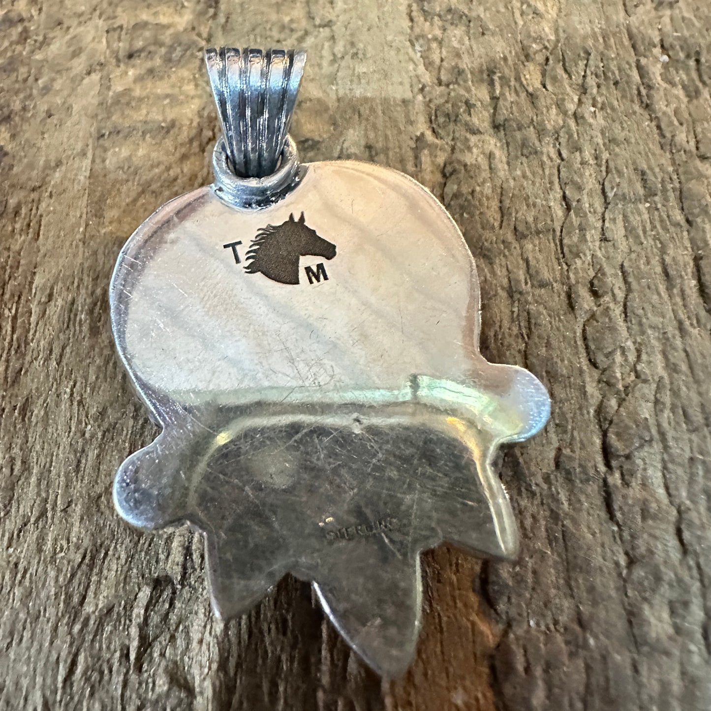 Kingman Turquoise and Pearl Sterling Silver Heart Pendant