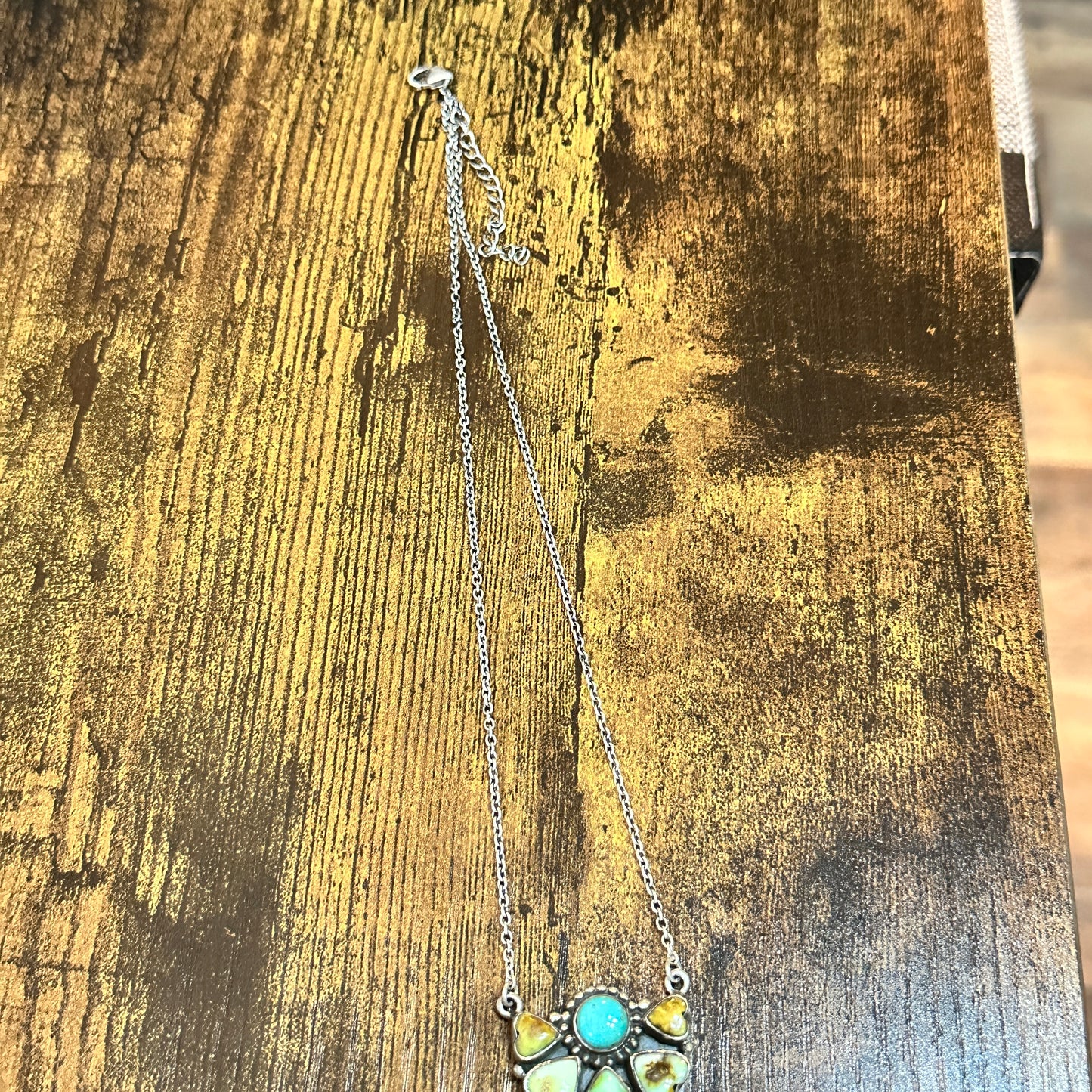 Nizhoni Crescent Heart Turquoise Necklace 925 Sterling Silver Signed