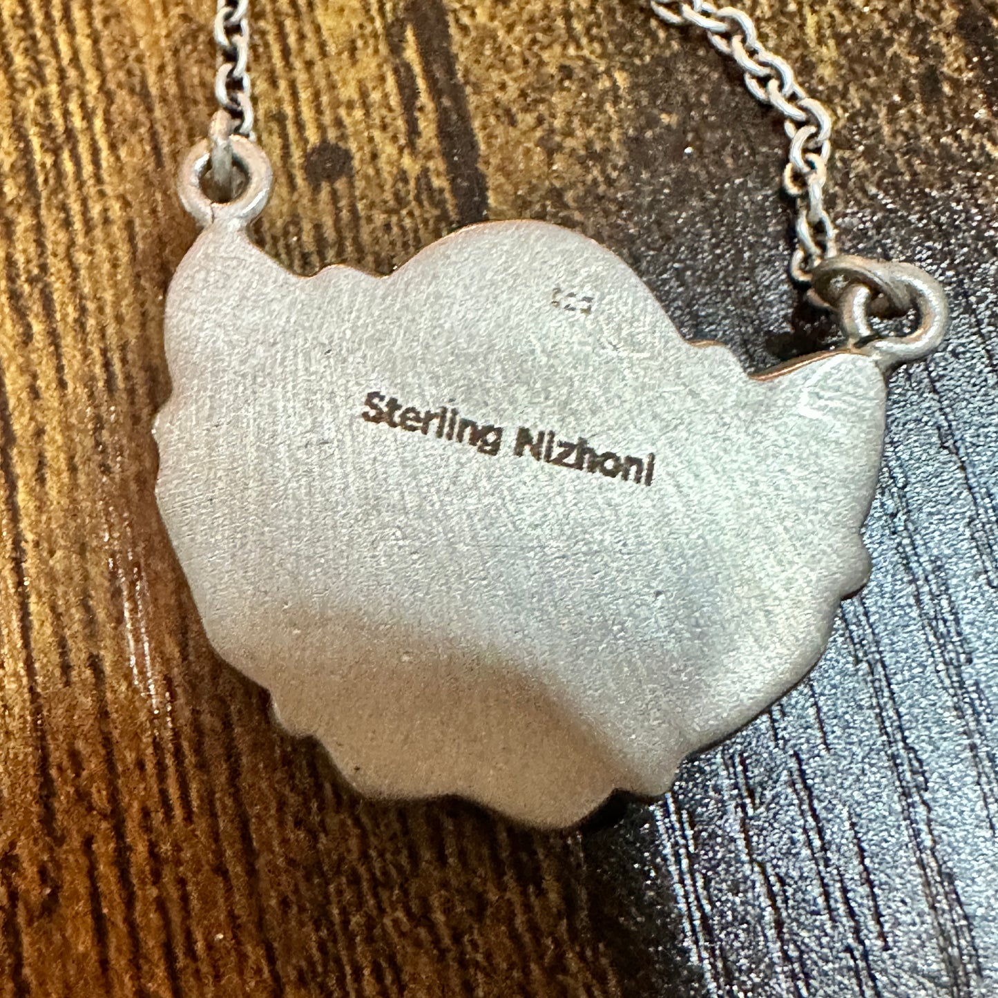 Nizhoni Crescent Heart Turquoise Necklace 925 Sterling Silver Signed