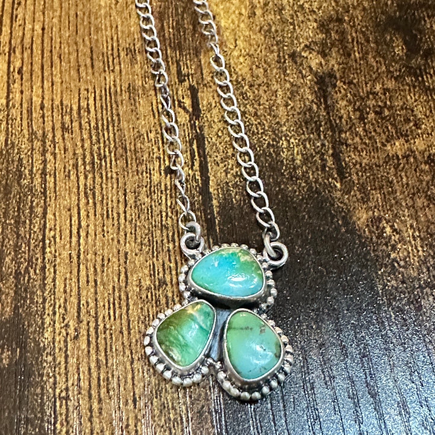 Handmade Sterling Silver Kingman Turquoise Necklace Signed Nizhoni
