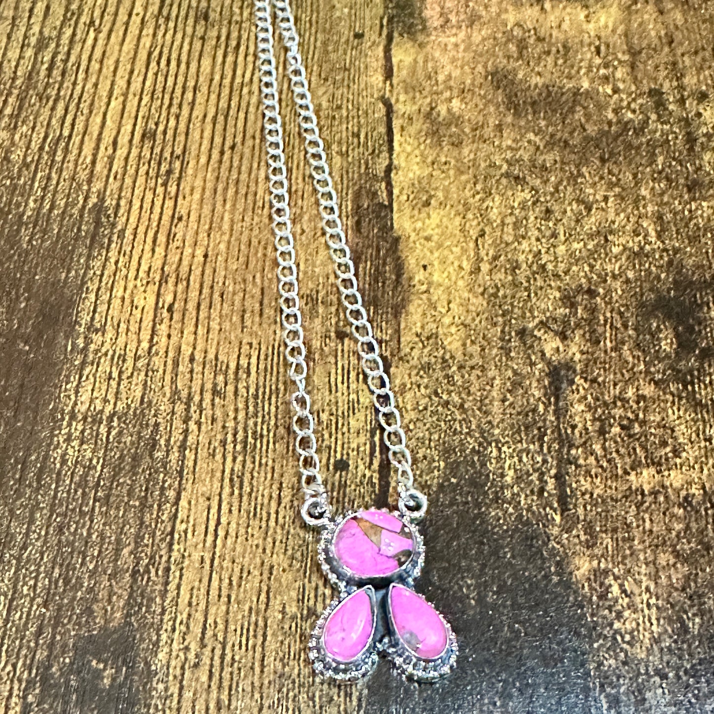 Navajo Sterling Silver Cotton Candy Cluster Necklace With Natural Stones Signed