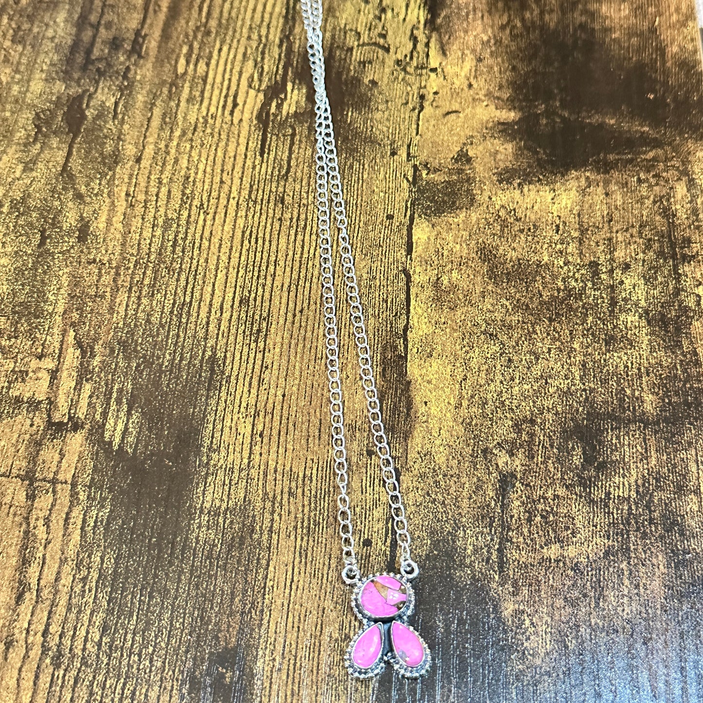 Navajo Sterling Silver Cotton Candy Cluster Necklace With Natural Stones Signed