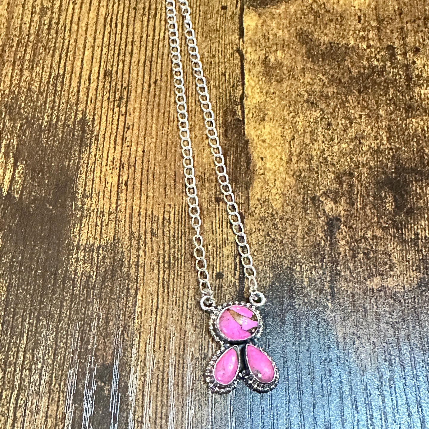 Navajo Sterling Silver Cotton Candy Cluster Necklace With Natural Stones Signed