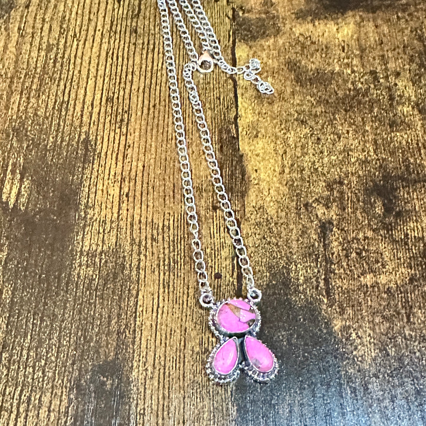 Navajo Sterling Silver Cotton Candy Cluster Necklace With Natural Stones Signed