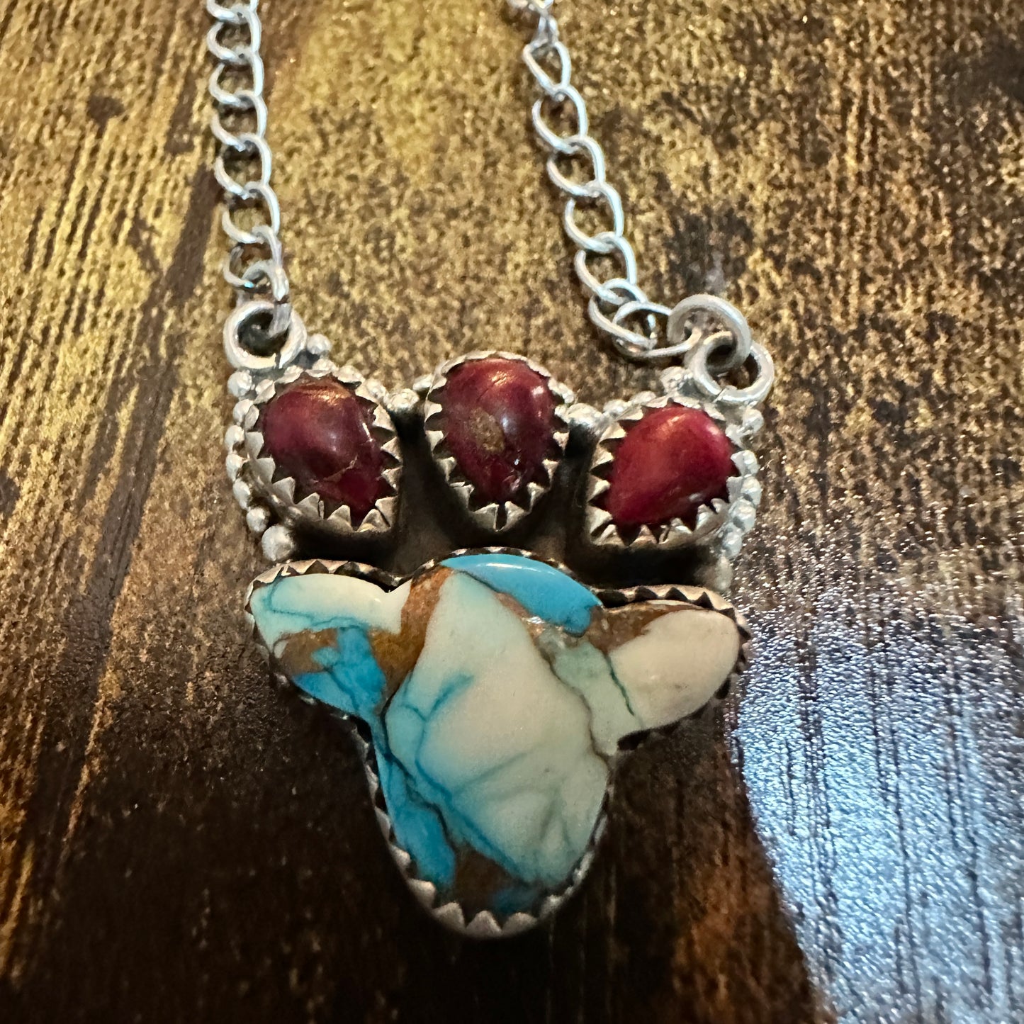 Kingman Dahlia Rose Necklace , 925 Sterling Silver, Signed