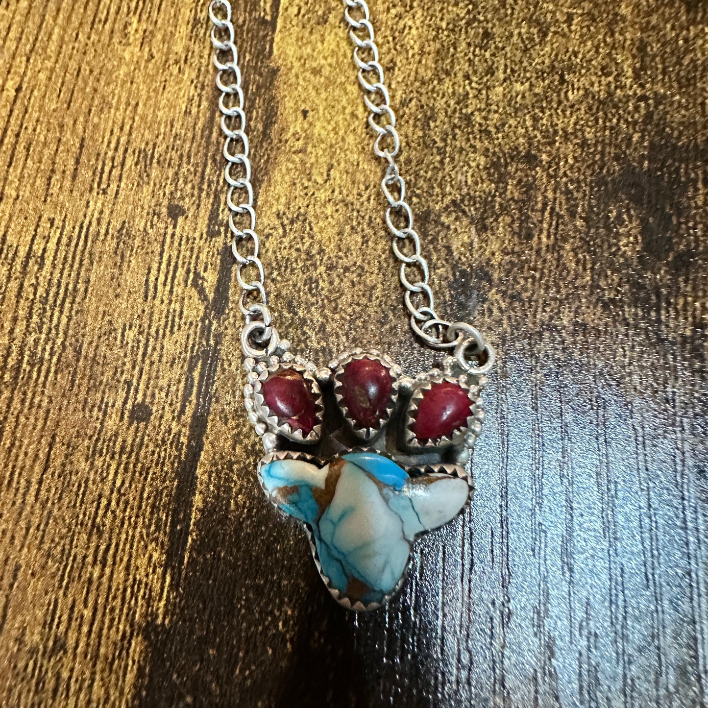 Kingman Dahlia Rose Necklace , 925 Sterling Silver, Signed