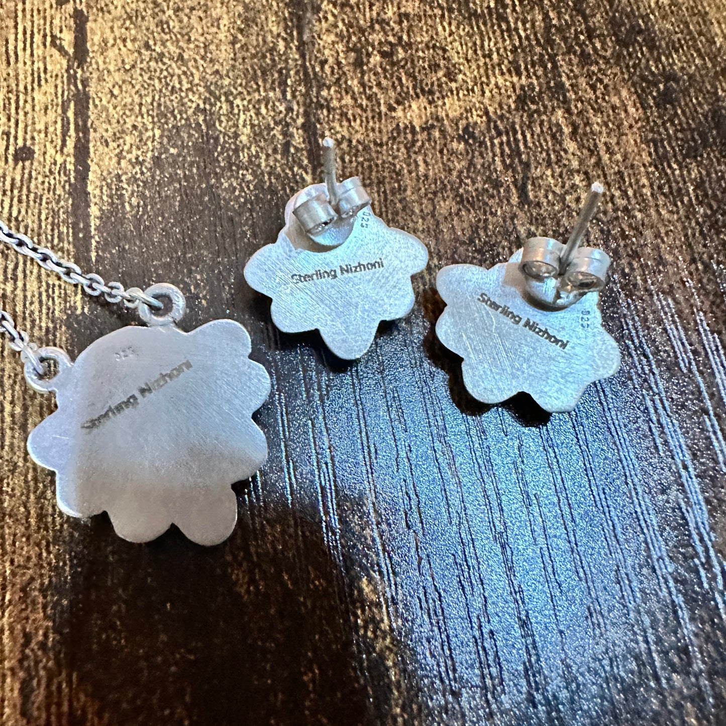 Purple Mojave Turquoise Necklace And Stud Earrings Set, 925 Sterling Silver