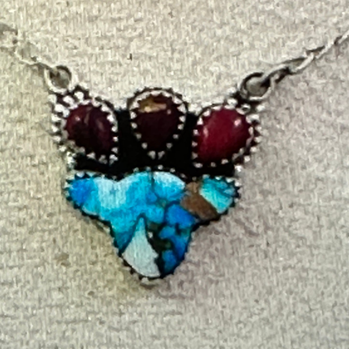 Kingman Dahlia Rose Necklace , 925 Sterling Silver, Signed