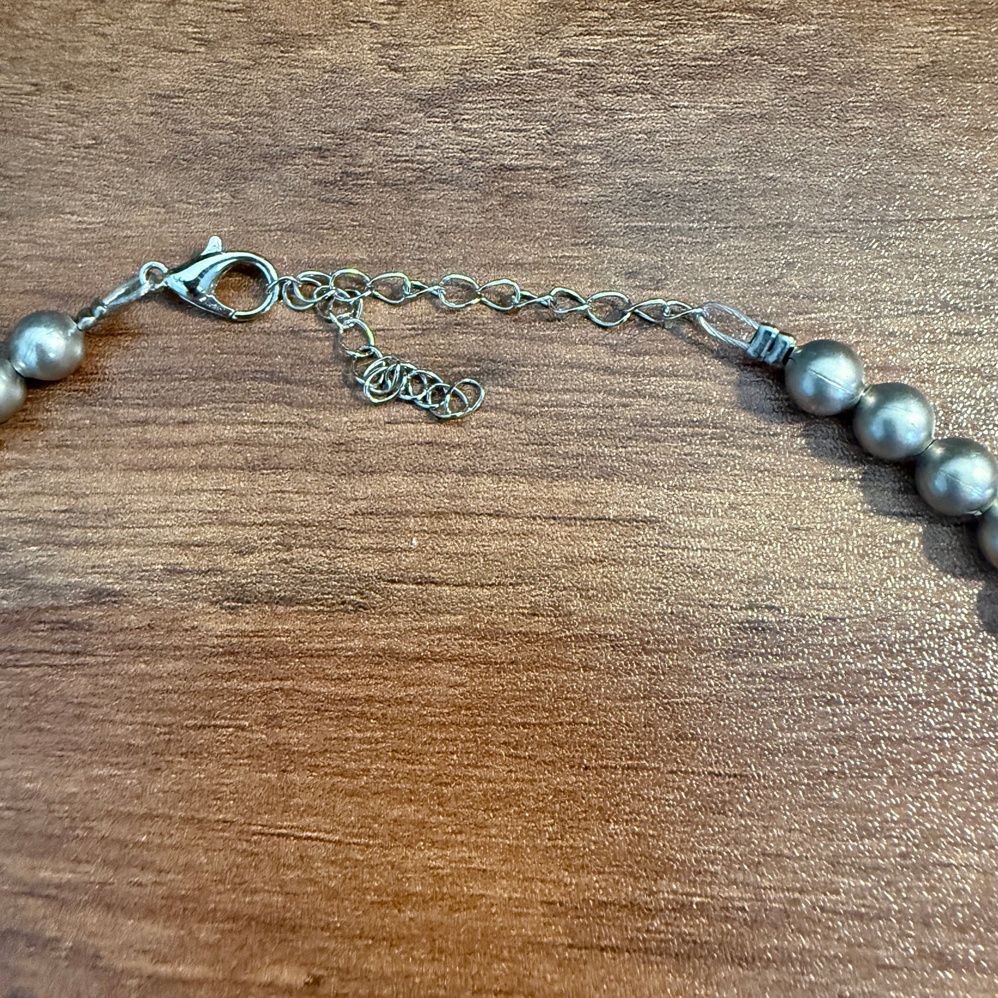 Handcrafted Western Chic, 16 Inch Silver Plated Beads Necklace with 3 Inch Extender