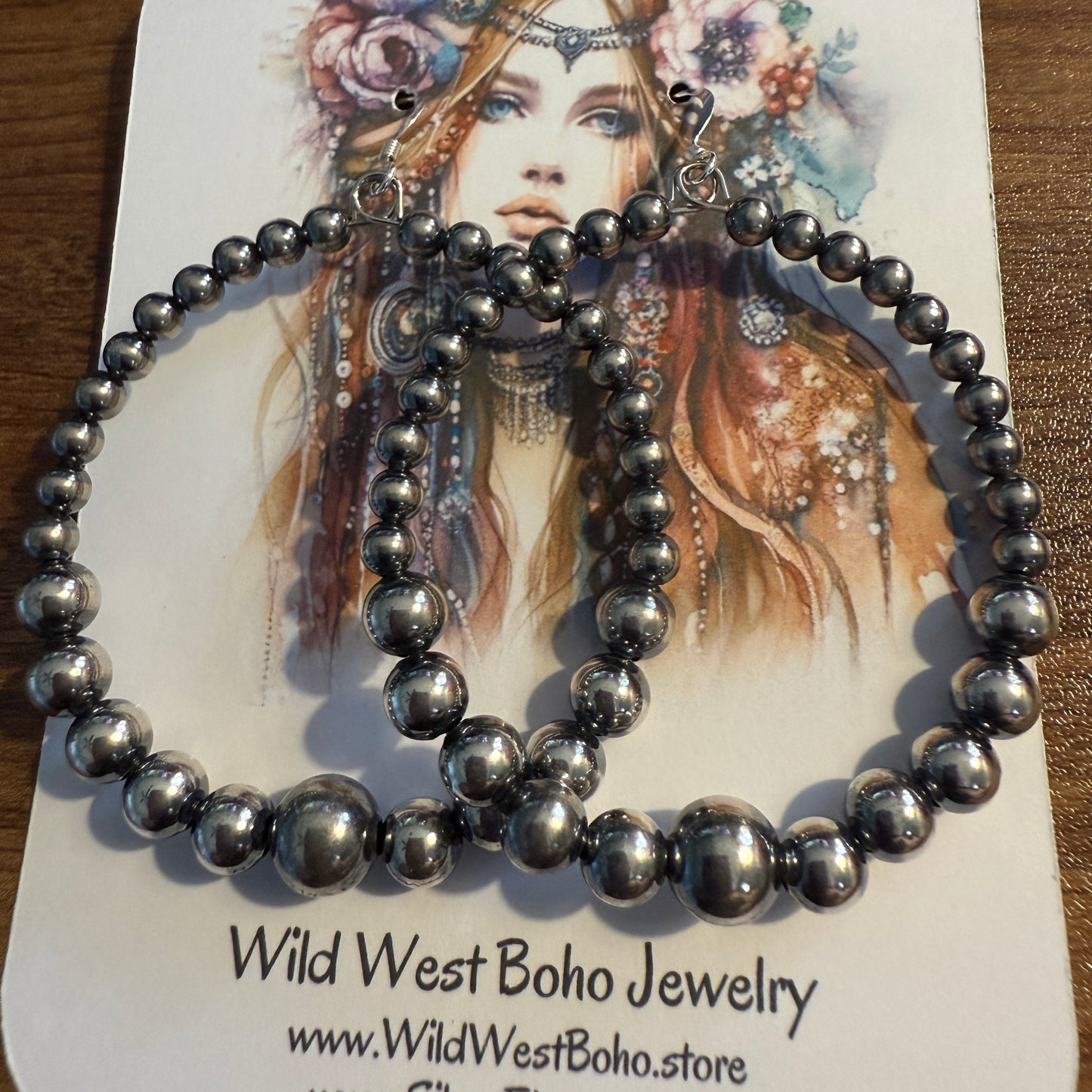 Only Sterling Silver Pearl Hoops Handcrafted Western Wedding Jewelry