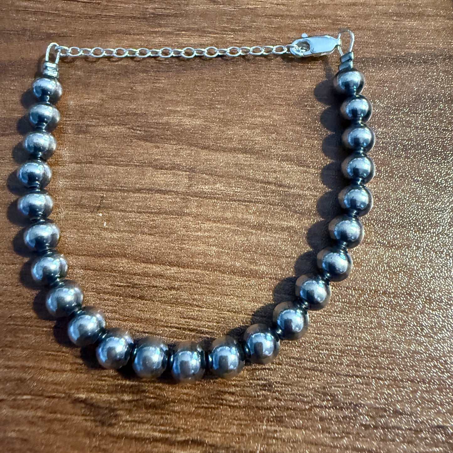 Sterling Silver Pearl Bracelet , 6 mm Pearls, 2 inch extender