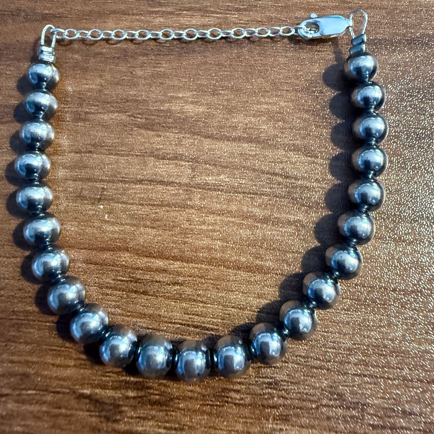 Sterling Silver Pearl Bracelet , 6 mm Pearls, 2 inch extender