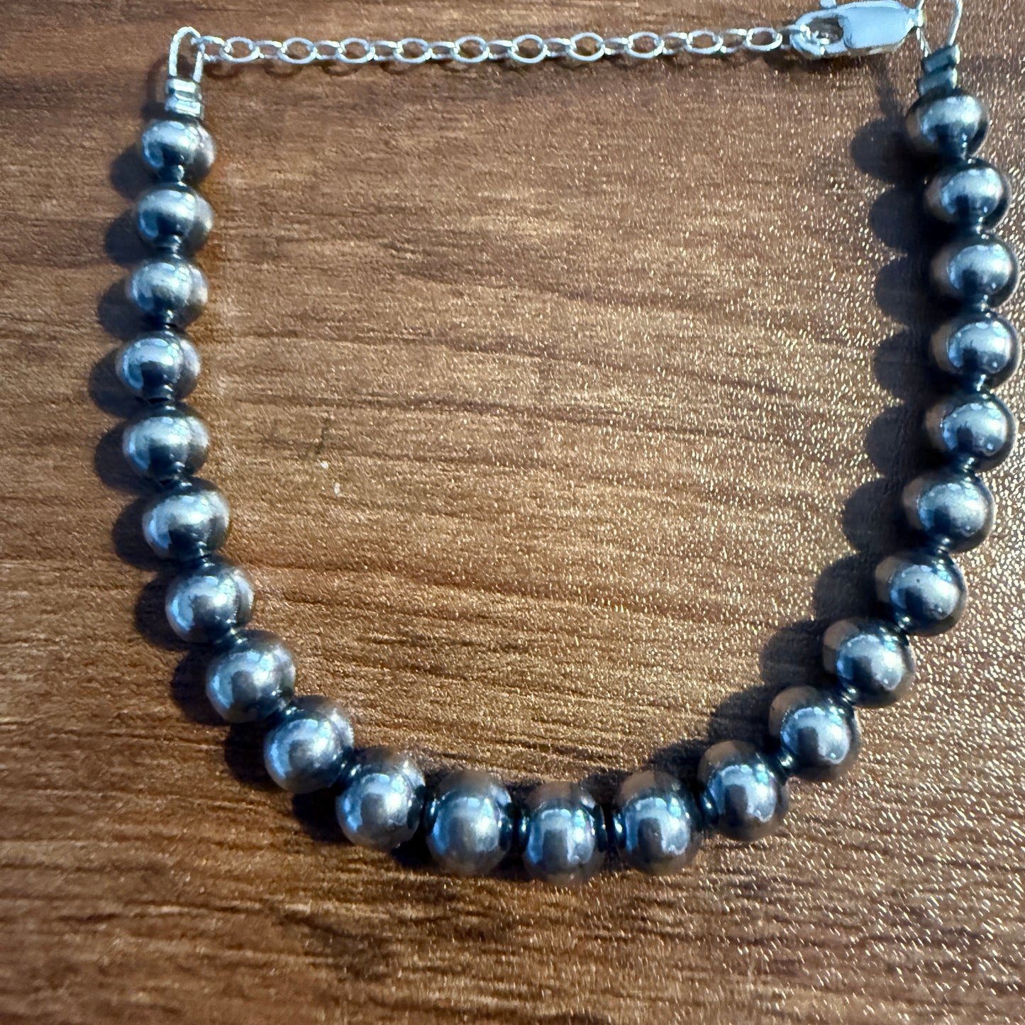 Sterling Silver Pearl Bracelet , 6 mm Pearls, 2 inch extender