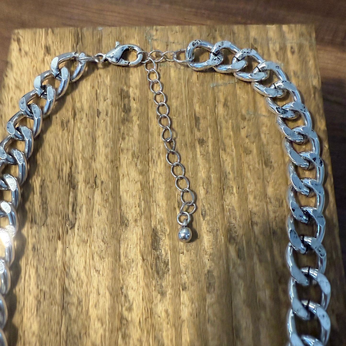Western Concho Chain Necklace with Extender and Pendant