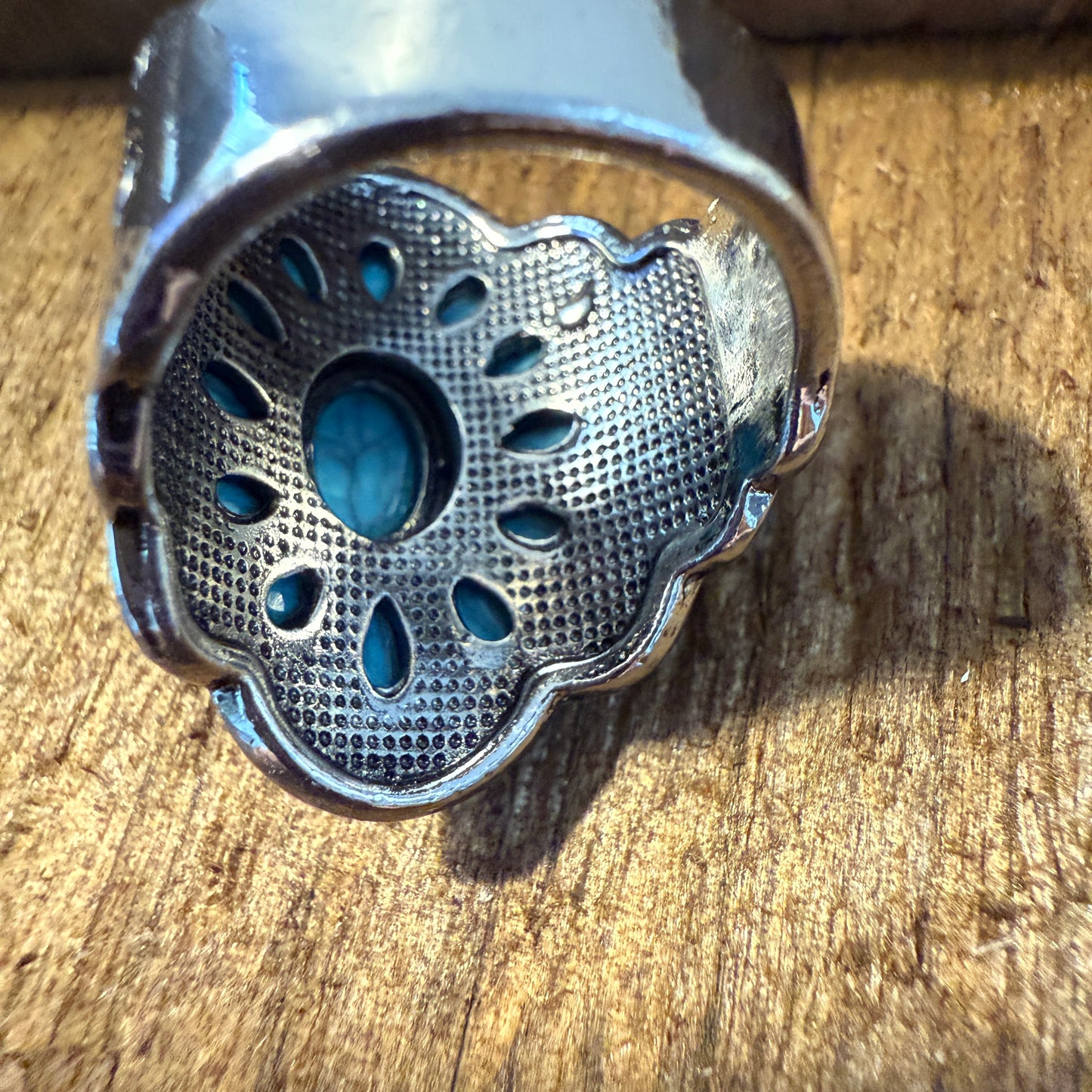 Natural Turquoise Handcrafted Cuff Ring In Multiple Sizes