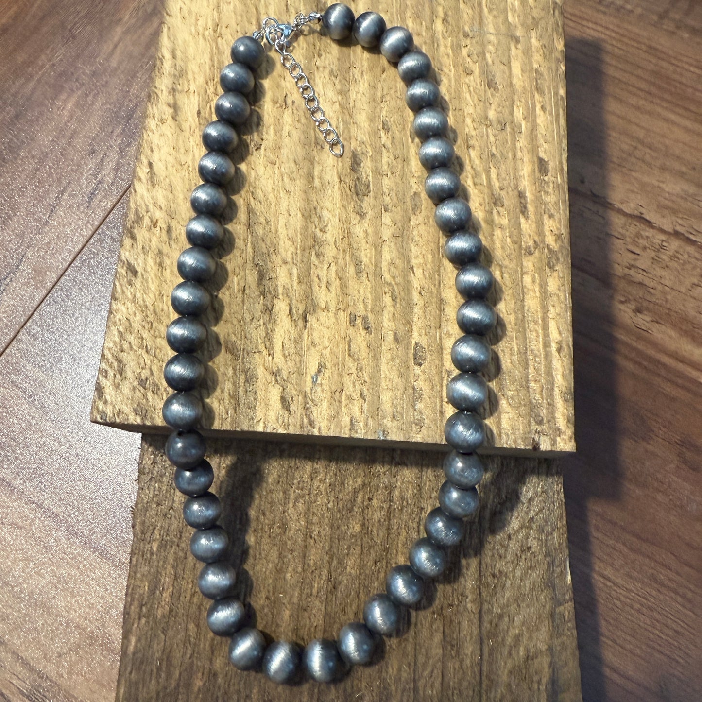 Four Strand Faux Pearl Necklace With Extender Layered Beads