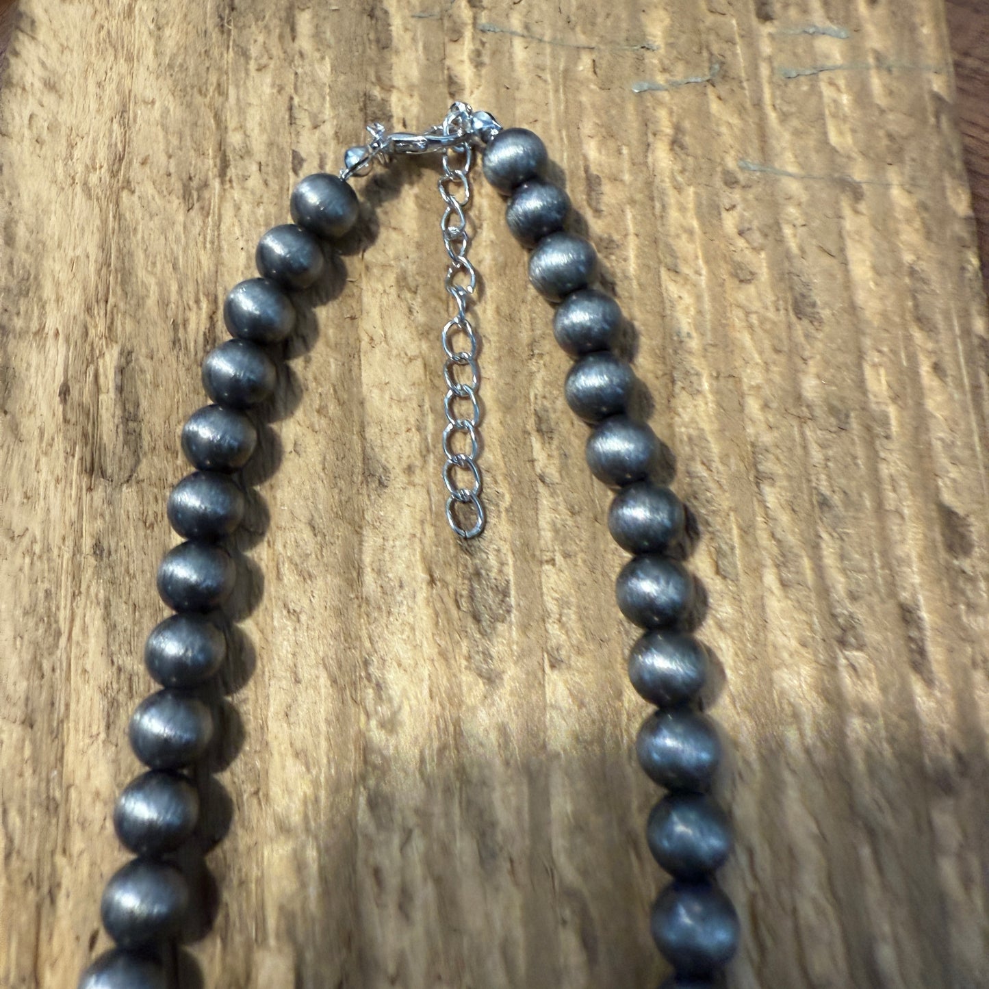 Four Strand Faux Pearl Necklace With Extender Layered Beads