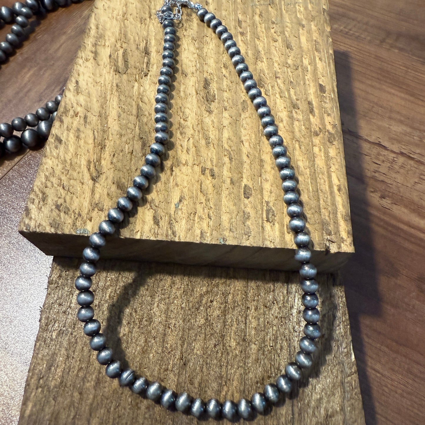 Four Strand Faux Pearl Necklace With Extender Layered Beads
