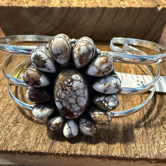 Wild Horse Turquoise Adjustable Sterling Silver Cuff