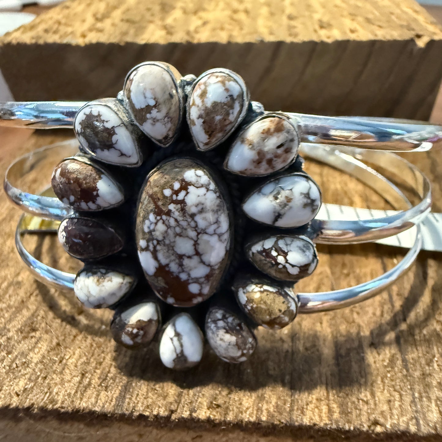 Wild Horse Turquoise Adjustable Sterling Silver Cuff