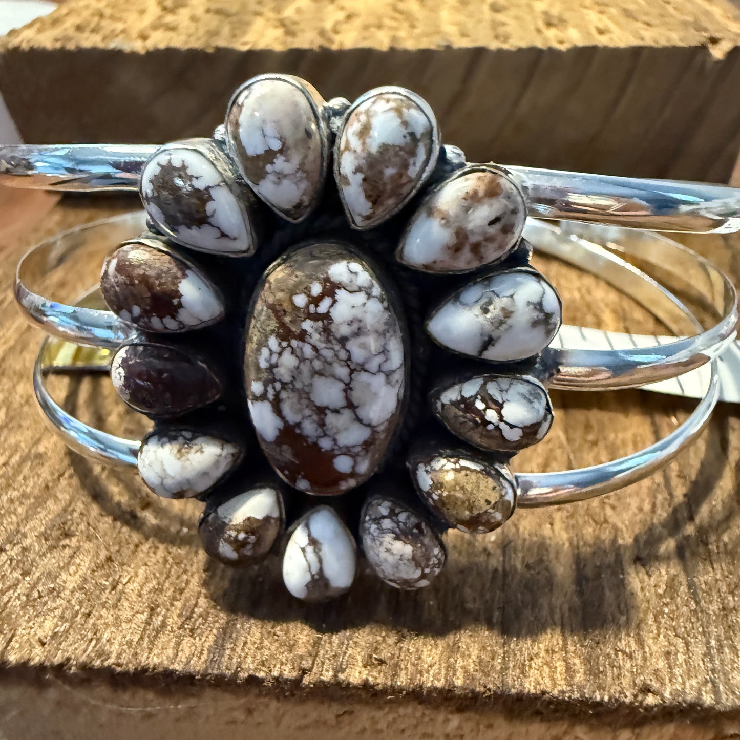Wild Horse Turquoise Adjustable Sterling Silver Cuff
