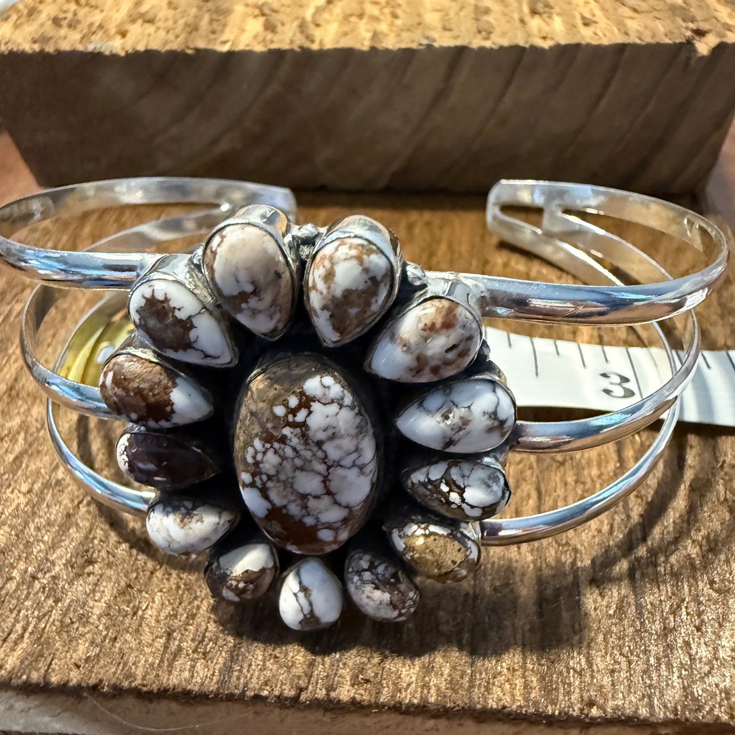 Wild Horse Turquoise Adjustable Sterling Silver Cuff